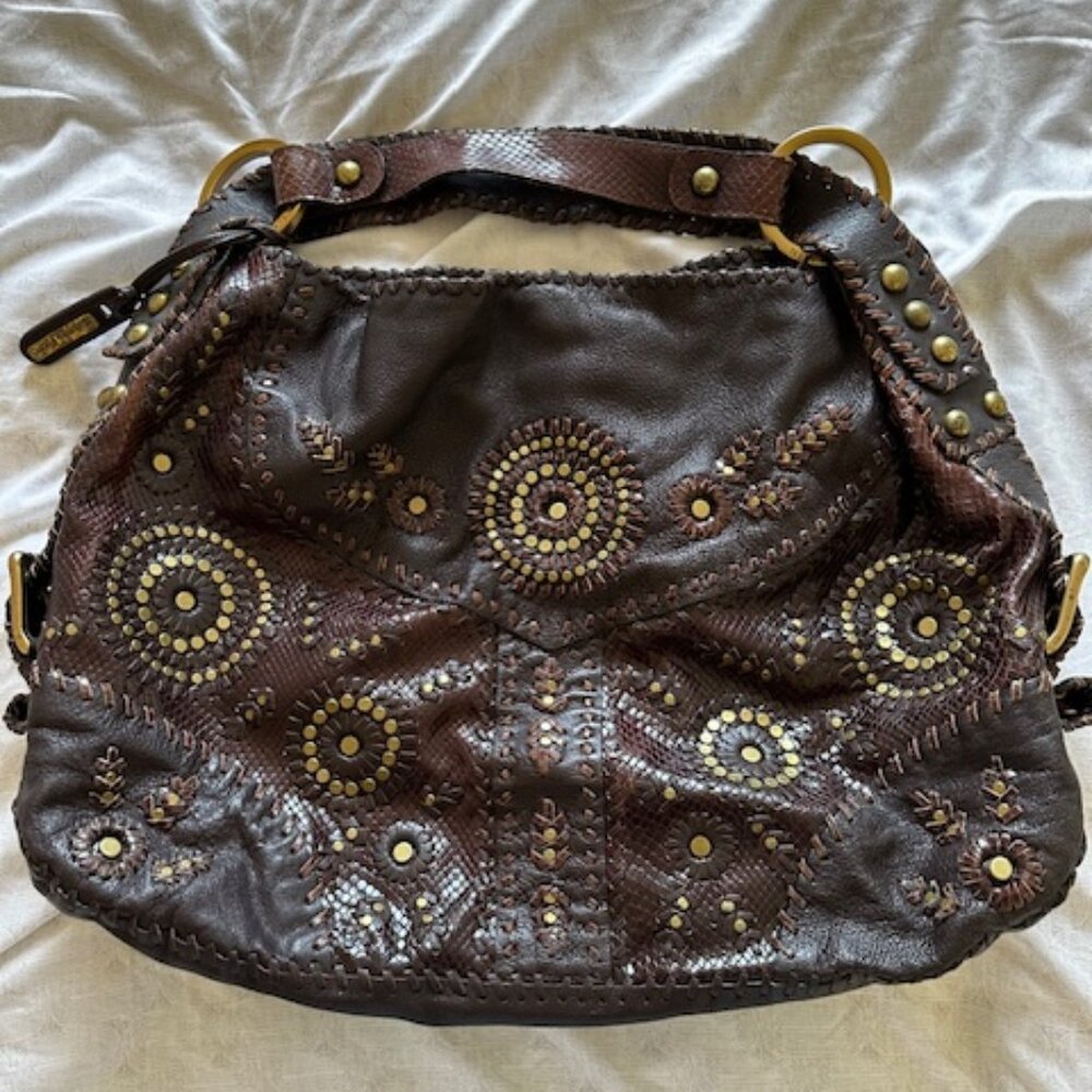 Isabella Fiore Python Leather Handbag